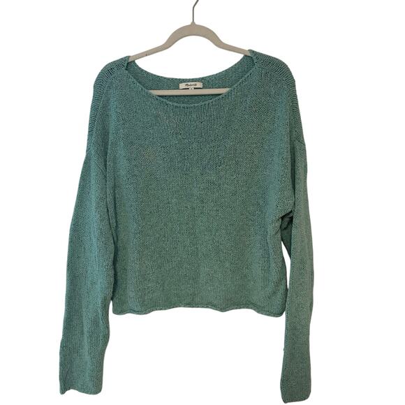 NWOT Madewell Boatneck Pullover Sweater In Wave Crest Size Medium - Picture 3 of 6